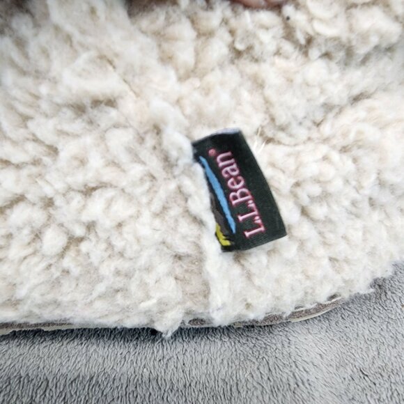 L.L. Bean Shoes Womens Size 10 Cream Cozy Shearling Slippers - Picture 2 of 12